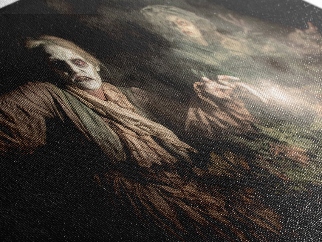 The Haunted Hayride, Gothic Nightmare Art, Wide Panoramic Art, Gothic Horror Wall Art, Canvas Print, Halloween Wall Art