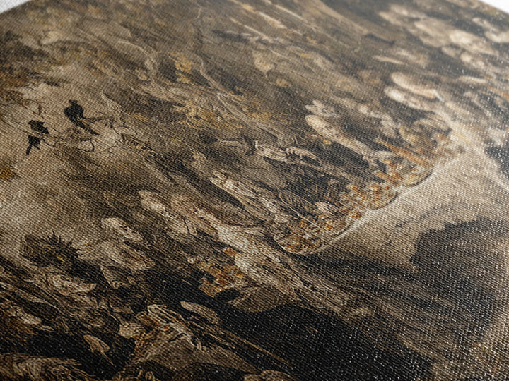 The Zombie Picnic, Baroque Witchcraft Art, Wide Panoramic Art, Dark Fantasy Wall Art, Canvas Print, Halloween Wall Art
