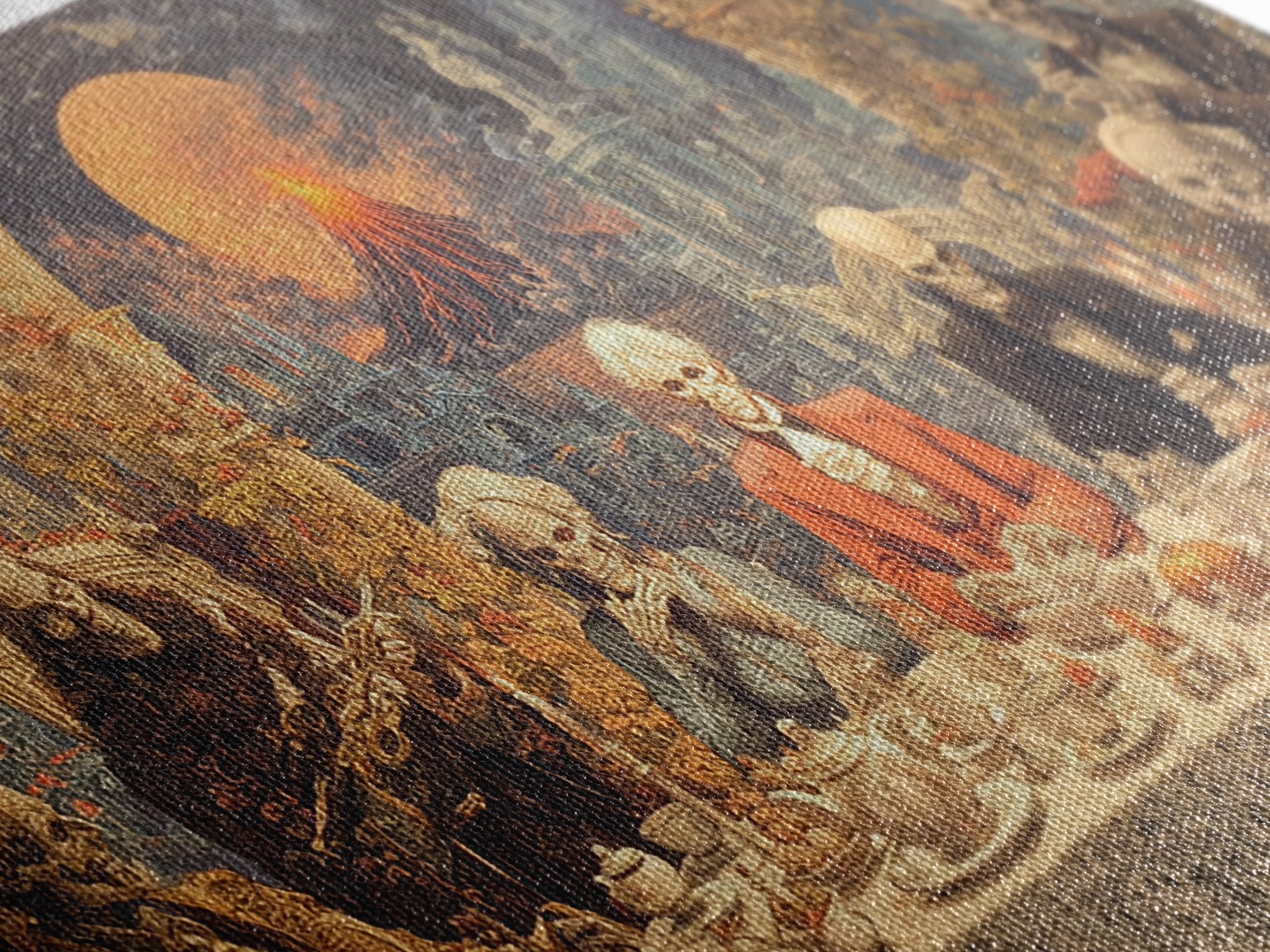 The Zombie Picnic, Apocalyptic Romantic Art, Wide Panoramic Art, Macabre Wall Art, Framed Canvas Print, Halloween Wall Art, Halloween Decor