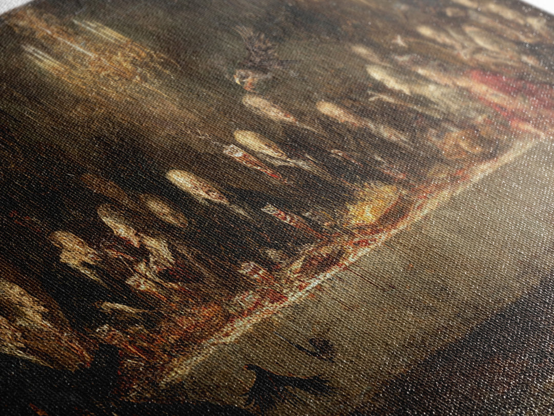 The Vampire Banquet, Dark Romantic Horror Art, Wide Panoramic Art, Dark Halloween Decor, Framed Canvas Print, Halloween Wall Art