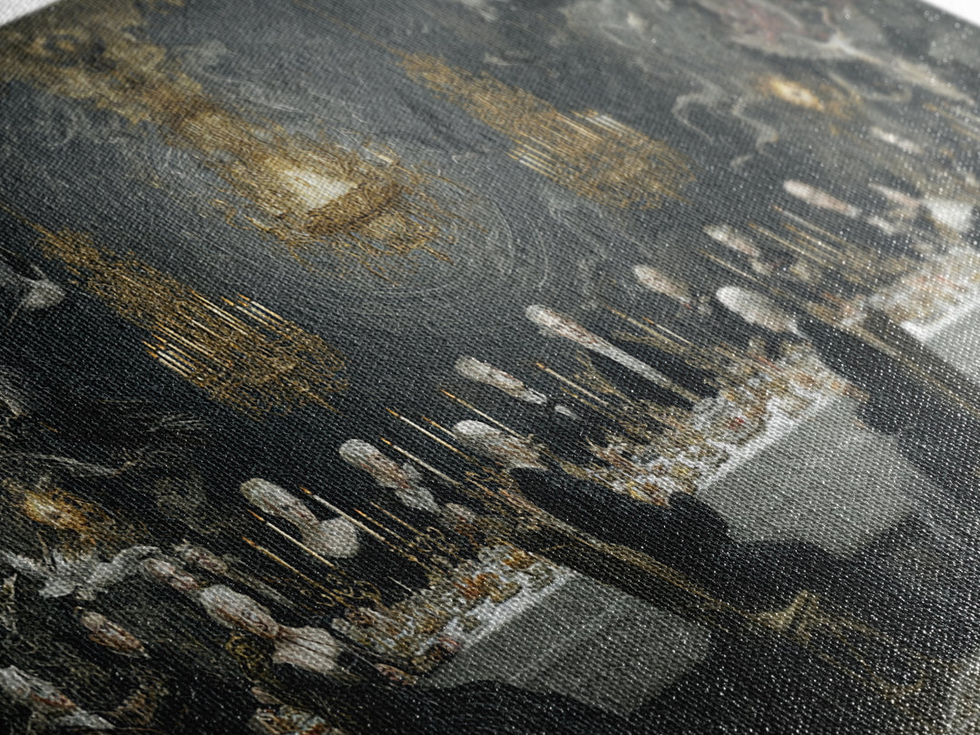 The Vampire Banquet, Visionary Gothic Art, Wide Panoramic Art, Dark Fantasy Wall Art, Canvas Print, Halloween Wall Art