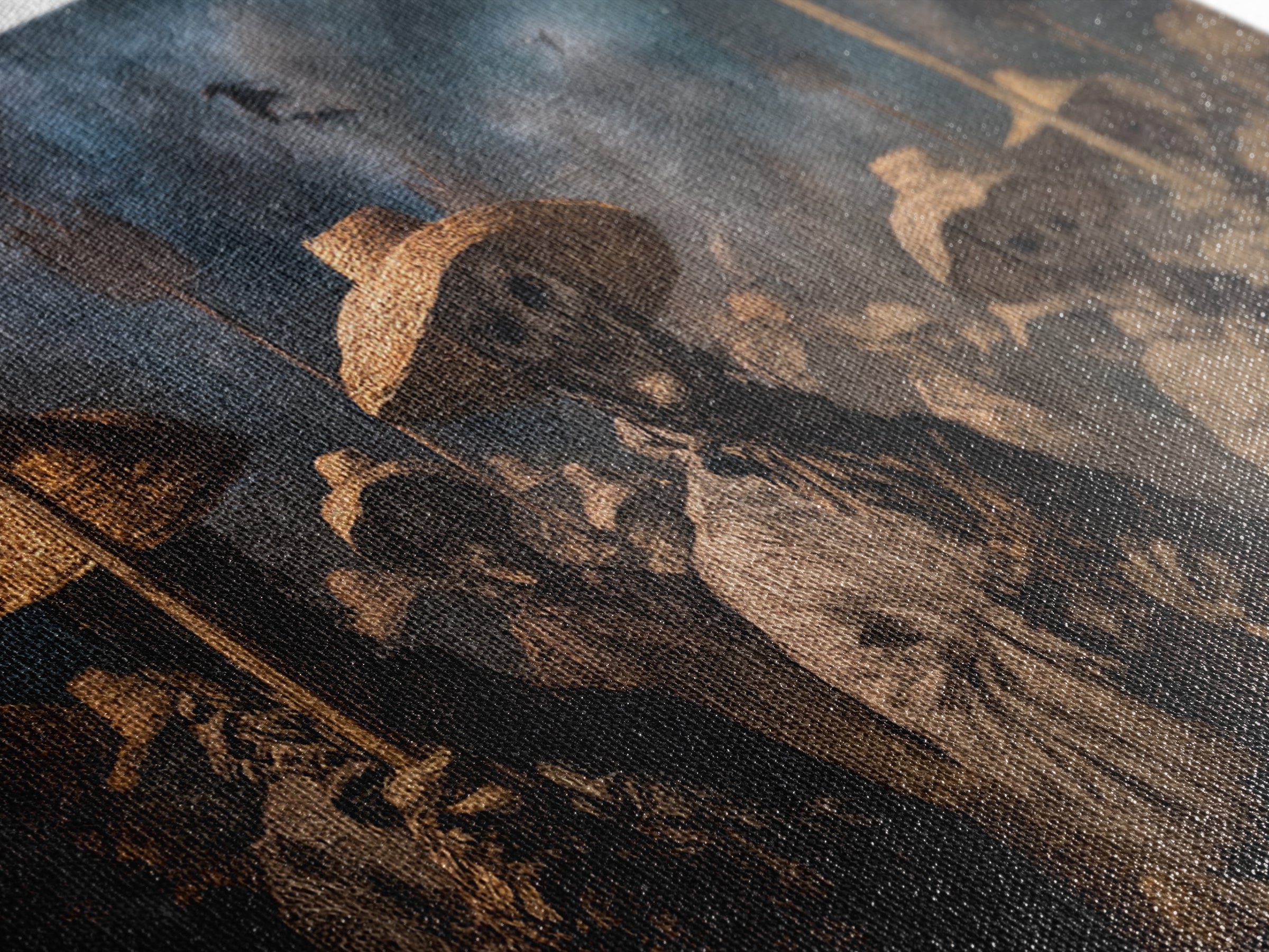 The Scarecrow Uprising, Dark Romantic Horror Art, Wide Panoramic Art, Macabre Wall Art, Framed Canvas Print, Halloween Wall Art