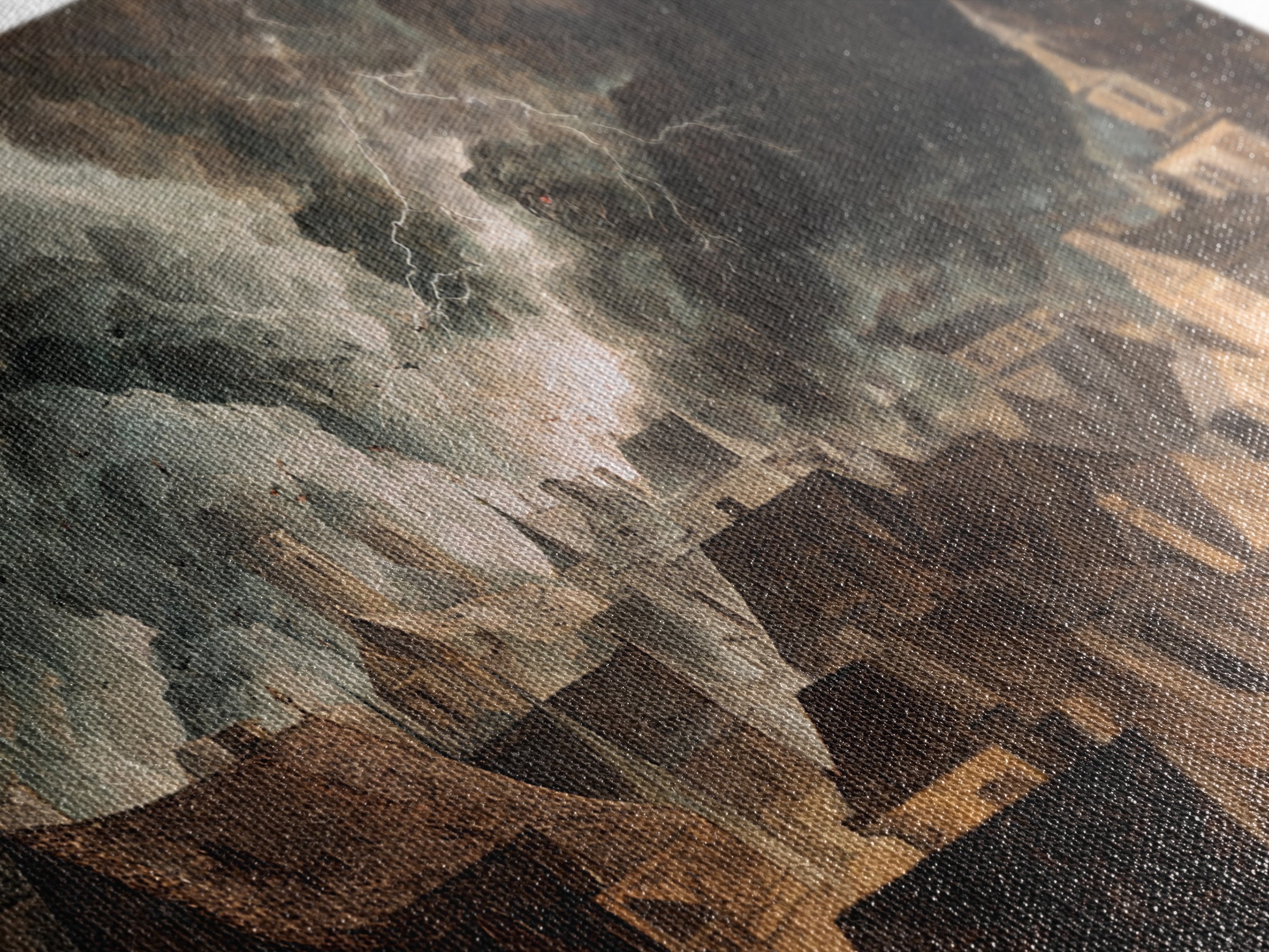 The Halloween Storm, Gothic Nightmare Art, Wide Panoramic Art, Dark Halloween Decor, Canvas Print, Halloween Wall Art
