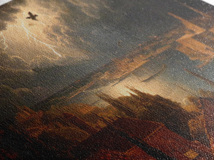 The Halloween Storm, Symbolist Gothic Landscape, Wide Panoramic Art, Macabre Wall Art, Canvas Print, Halloween Wall Art, Halloween Decor