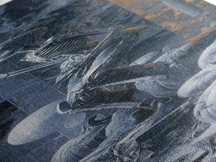 The First Frost Awakening, Biomechanical Horror Art, Tall Narrow Wall Art, Dark Fantasy Wall Art, Canvas Print, Halloween Wall Art