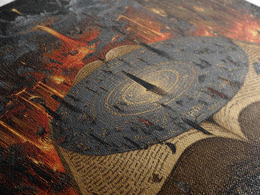The Living Spellbook, Apocalyptic Romantic Art, Wide Panoramic Art, Gothic Horror Wall Art, Canvas Print, Halloween Wall Art