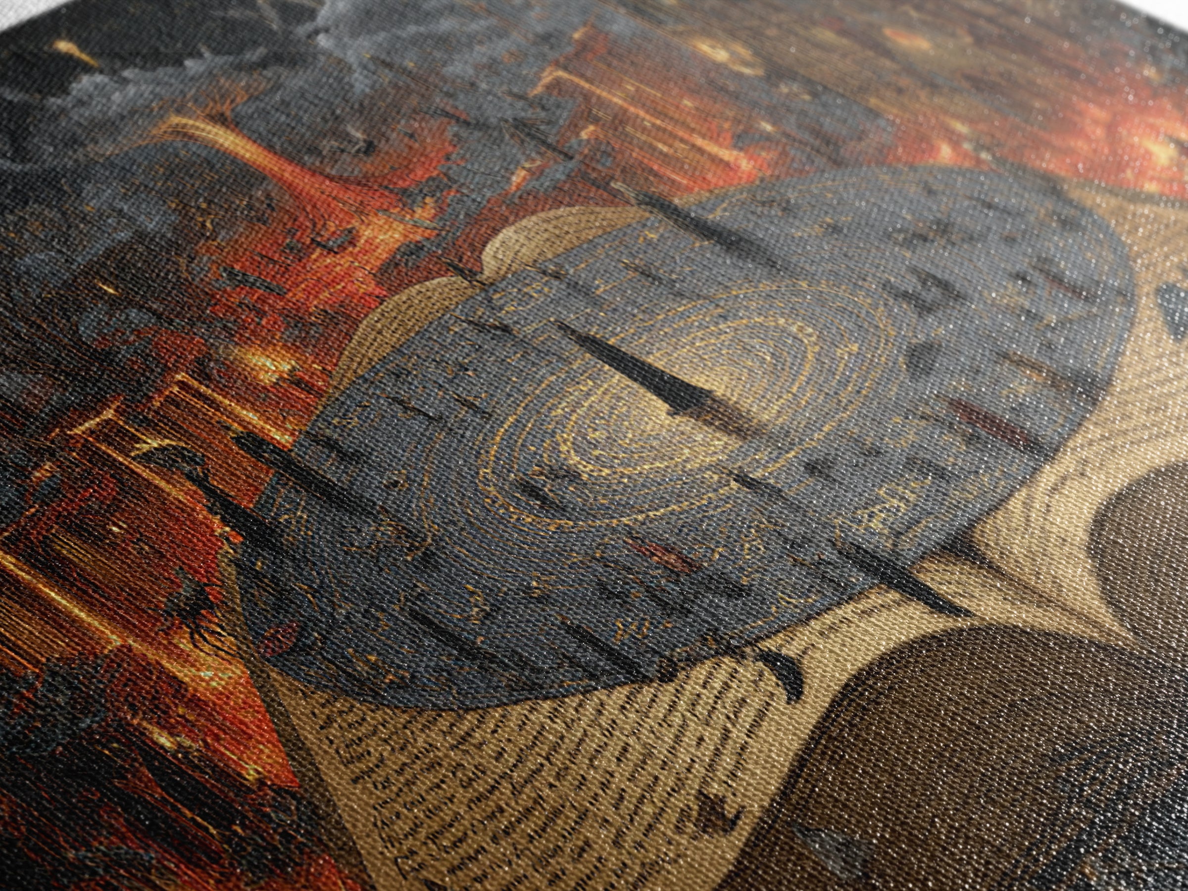 The Living Spellbook, Apocalyptic Romantic Art, Wide Panoramic Art, Gothic Horror Wall Art, Canvas Print, Halloween Wall Art