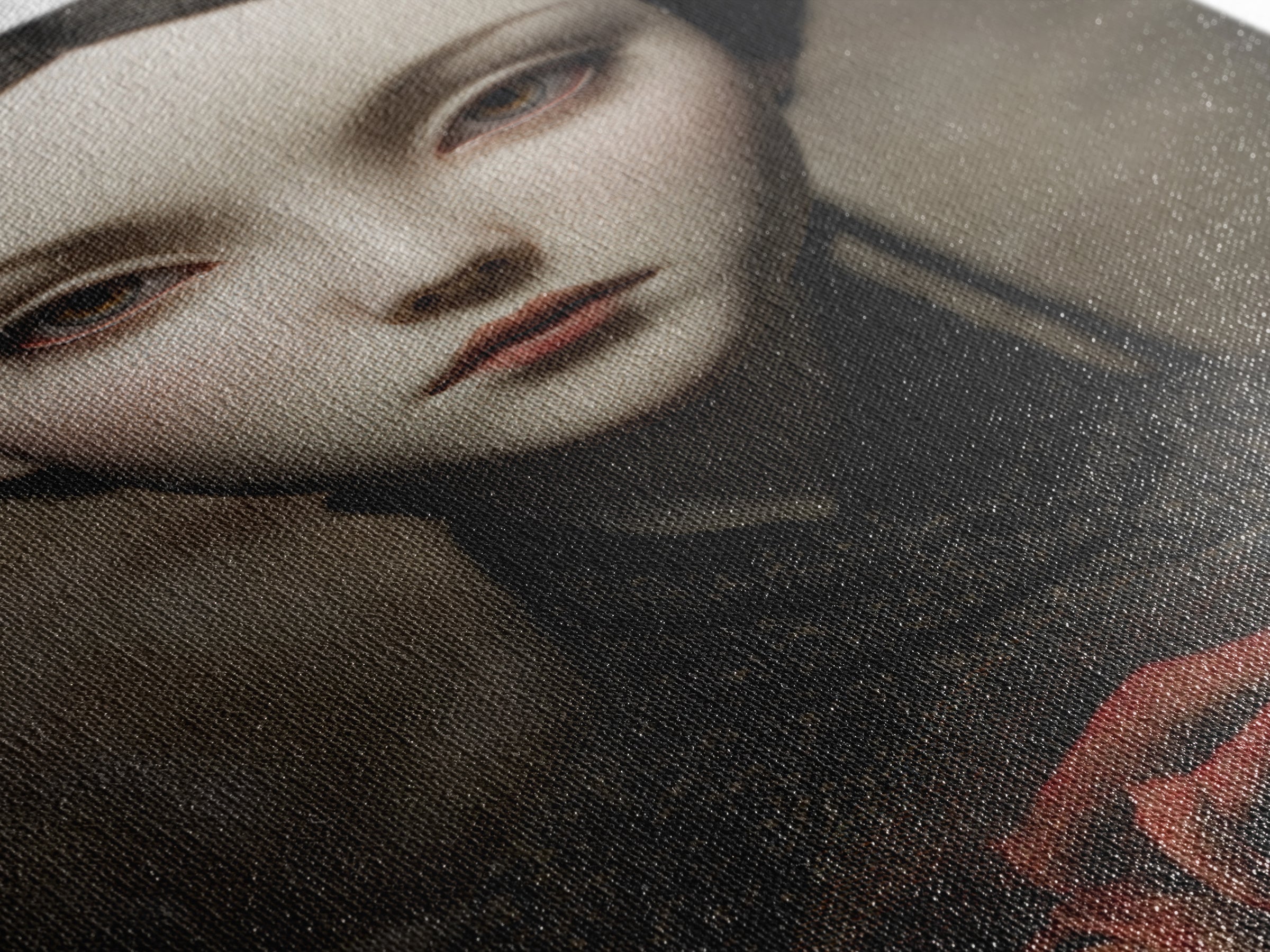 Cracked Porcelain Doll Portrait Framed Canvas Print, Dark Art, Digital Art, Living Room Decor, Nocturne, Unique Wall Decor, DAR-2x3-55