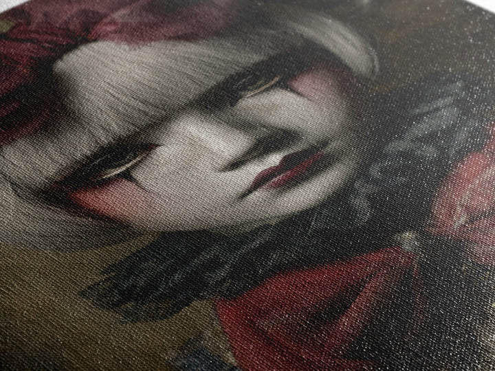 Cracked Porcelain Doll Portrait Canvas Print, Dark Art, Fine Art Print, Living Room Decor, Oil Painting, Nocturne, Wall Decor, DAR-2x3-7