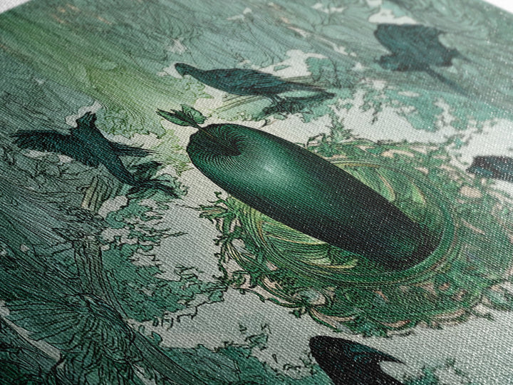 The Poisoned Apple, Symbolist Death Art, Extra Wide Wall Art, Macabre Wall Art, Canvas Print, Halloween Wall Art