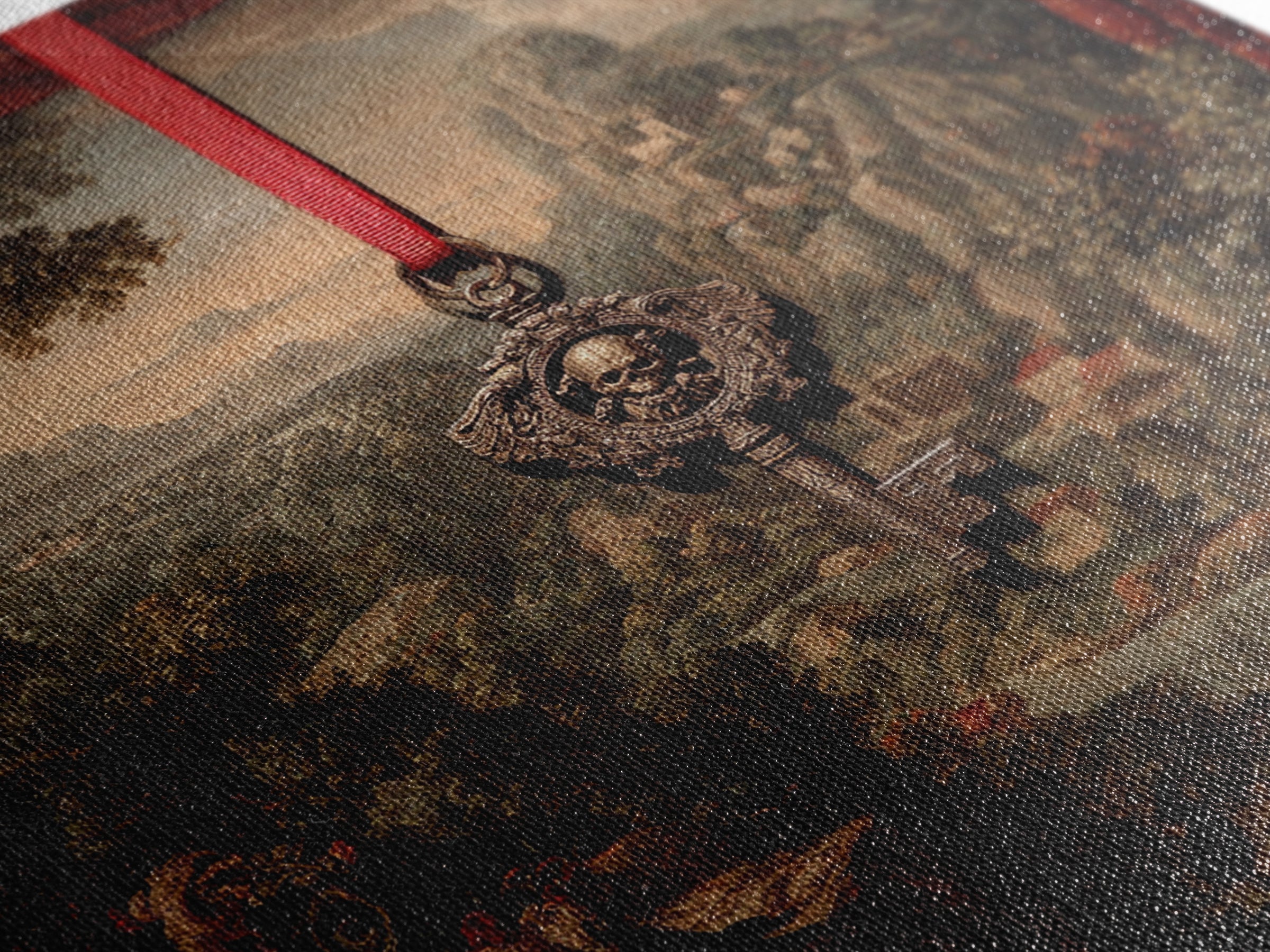The Coffin Key, Baroque Witchcraft Art, Square Wall Art, Dark Fantasy Wall Art, Canvas Print, Halloween Wall Art, Horror Wall Art