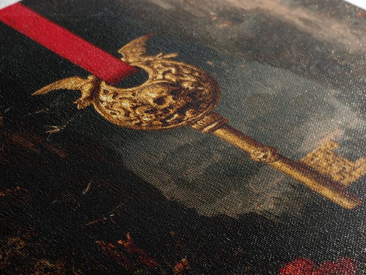 The Coffin Key, Ornate Symbolist Art, Square Wall Art, Gothic Horror Wall Art, Canvas Print, Halloween Wall Art, Seasonal Home Decor