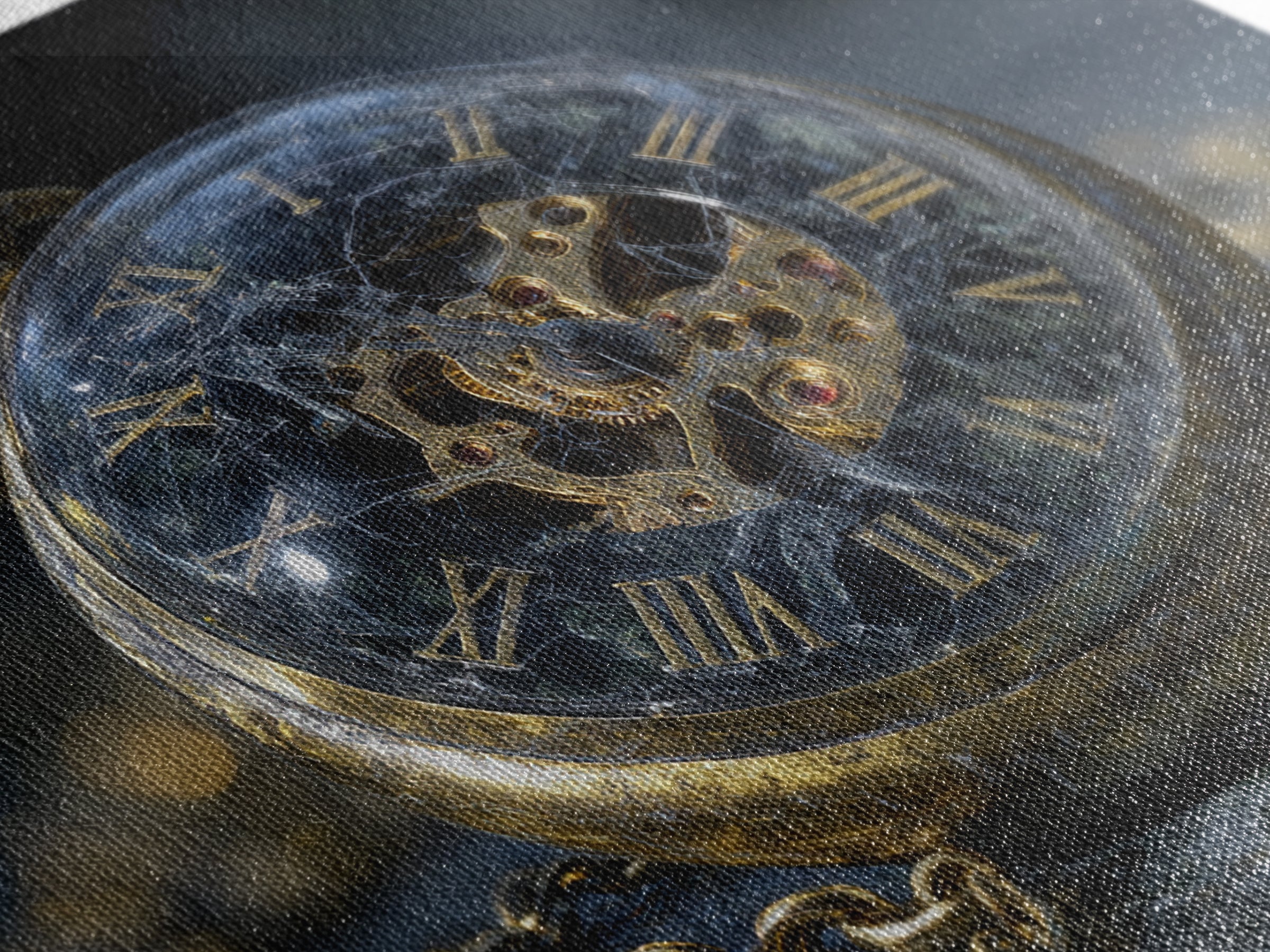 The Cursed Pocket Watch, Romantic Gothic Landscape, Landscape Wall Art, Dark Fantasy Wall Art, Canvas Print, Halloween Wall Art