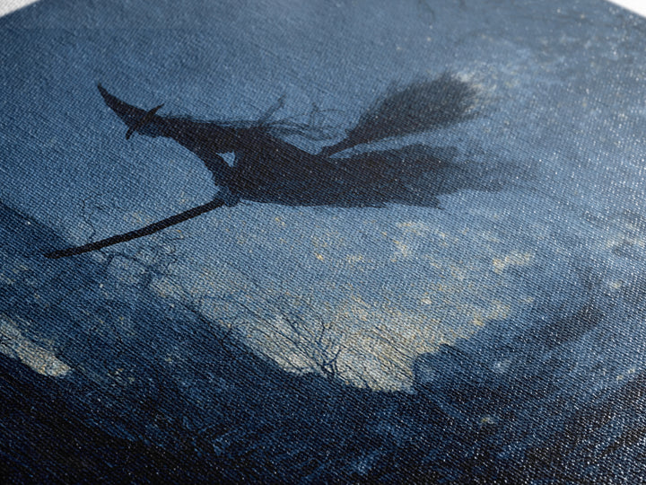 The Witch'S Broom, Romantic Gothic Landscape, Landscape Wall Art, Dark Fantasy Wall Art, Canvas Print, Halloween Wall Art