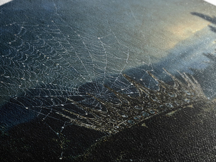The Spiderweb Crown, Romantic Gothic Landscape, Landscape Wall Art, Macabre Wall Art, Canvas Print, Halloween Wall Art