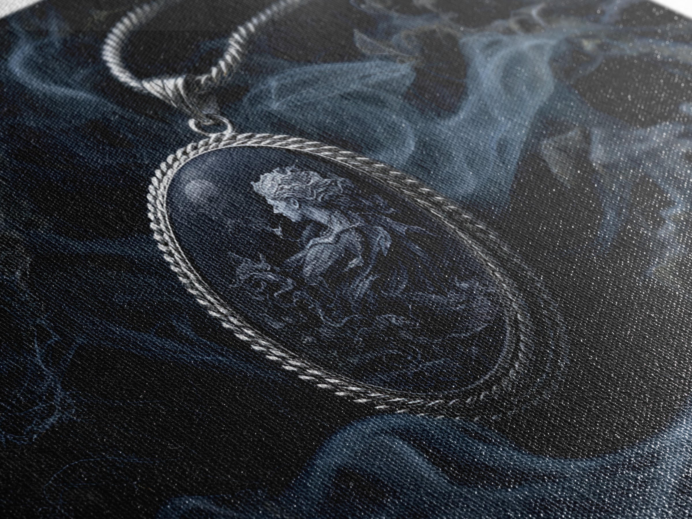 The Moonstone Amulet, Medieval Grotesque Art, Landscape Wall Art, Macabre Wall Art, Canvas Print, Halloween Wall Art, Horror Wall Art
