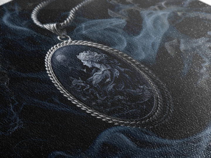 The Moonstone Amulet, Medieval Grotesque Art, Landscape Wall Art, Macabre Wall Art, Canvas Print, Halloween Wall Art, Horror Wall Art