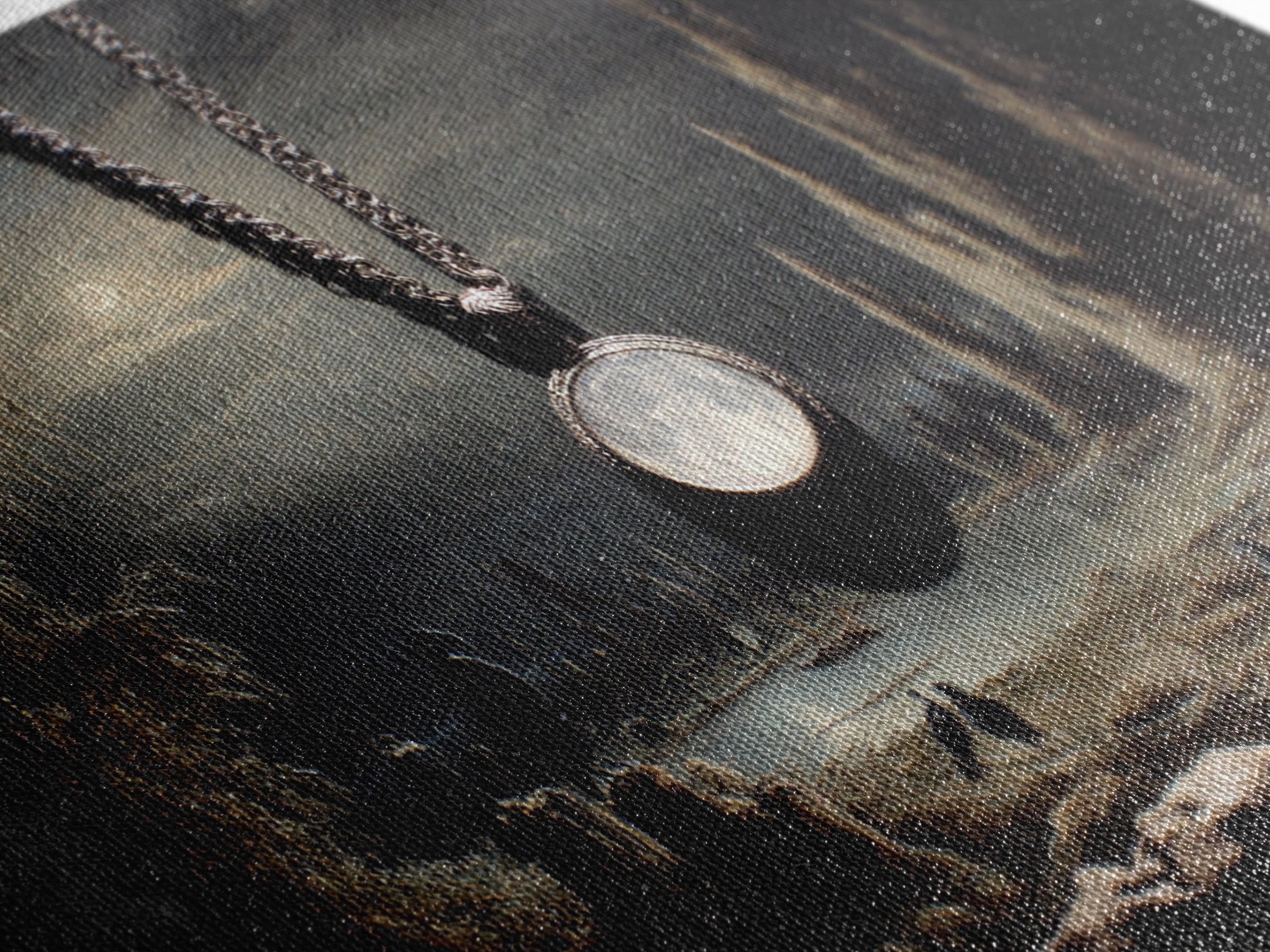 The Moonstone Amulet, Symbolist Gothic Landscape, Landscape Wall Art, Dark Fantasy Wall Art, Canvas Print, Halloween Wall Art