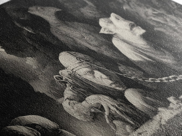 The Moonstone Amulet, Expressionist Nightmare Art, Wide Panoramic Art, Gothic Horror Wall Art, Canvas Print, Halloween Wall Art