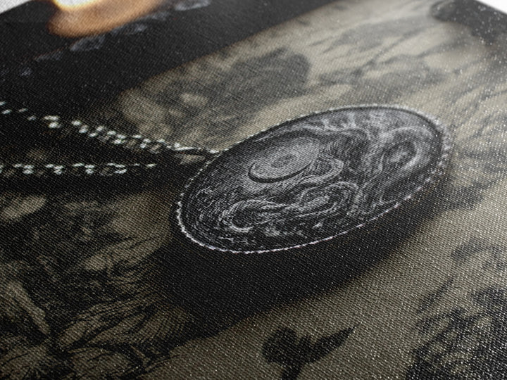 The Moonstone Amulet, Victorian Macabre Art, Vertical Wall Art, Gothic Horror Wall Art, Canvas Print, Halloween Wall Art