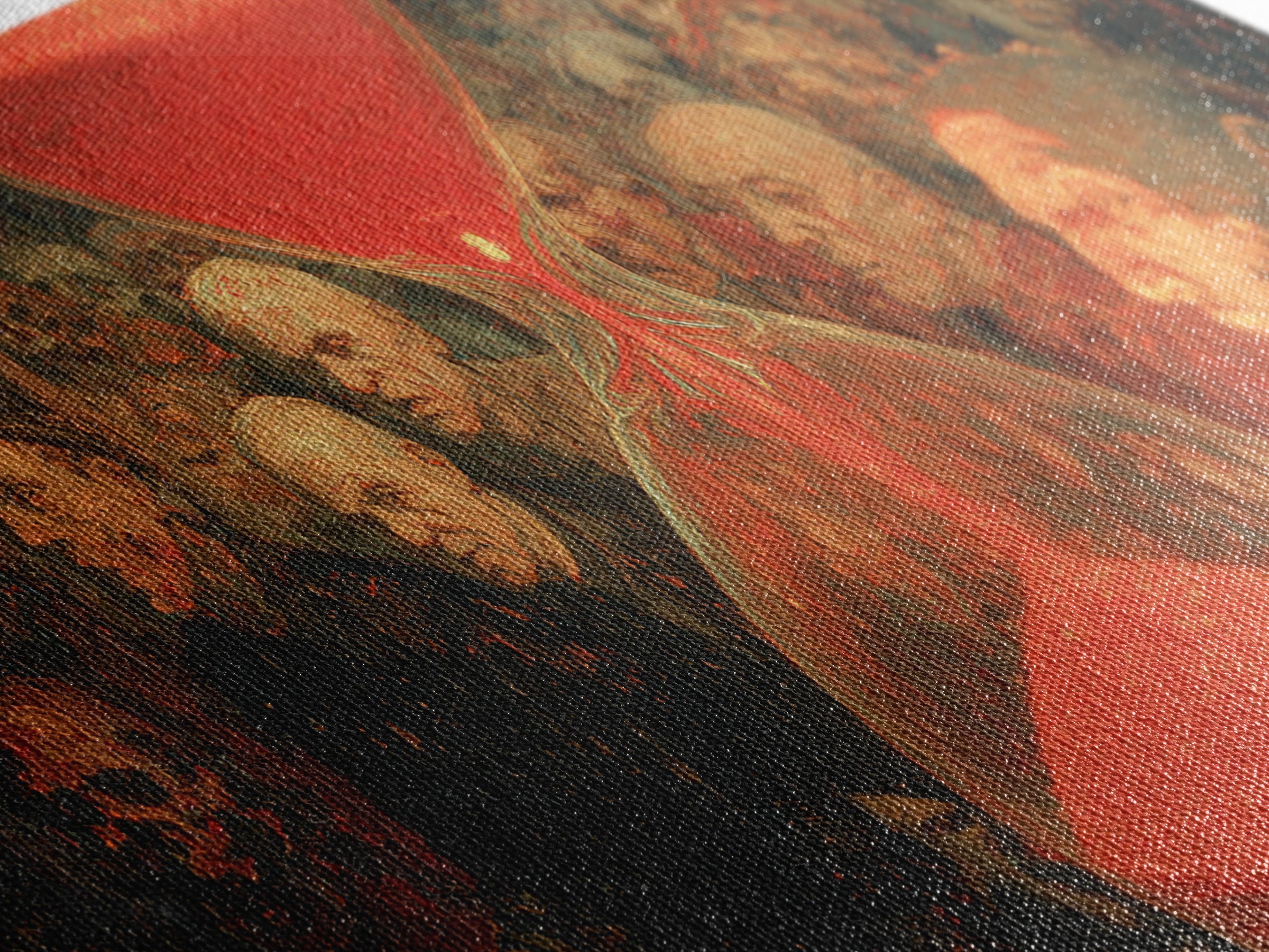 The Crimson Hourglass, Grotesque Carnival Art, Wide Panoramic Art, Dark Halloween Decor, Canvas Print, Halloween Wall Art