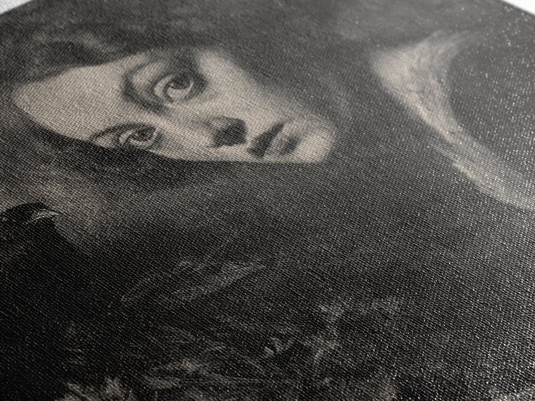 The Haunted Portrait, Symbolist Dream Art, Square Wall Art, Gothic Horror Wall Art, Framed Canvas Print, Halloween Wall Art