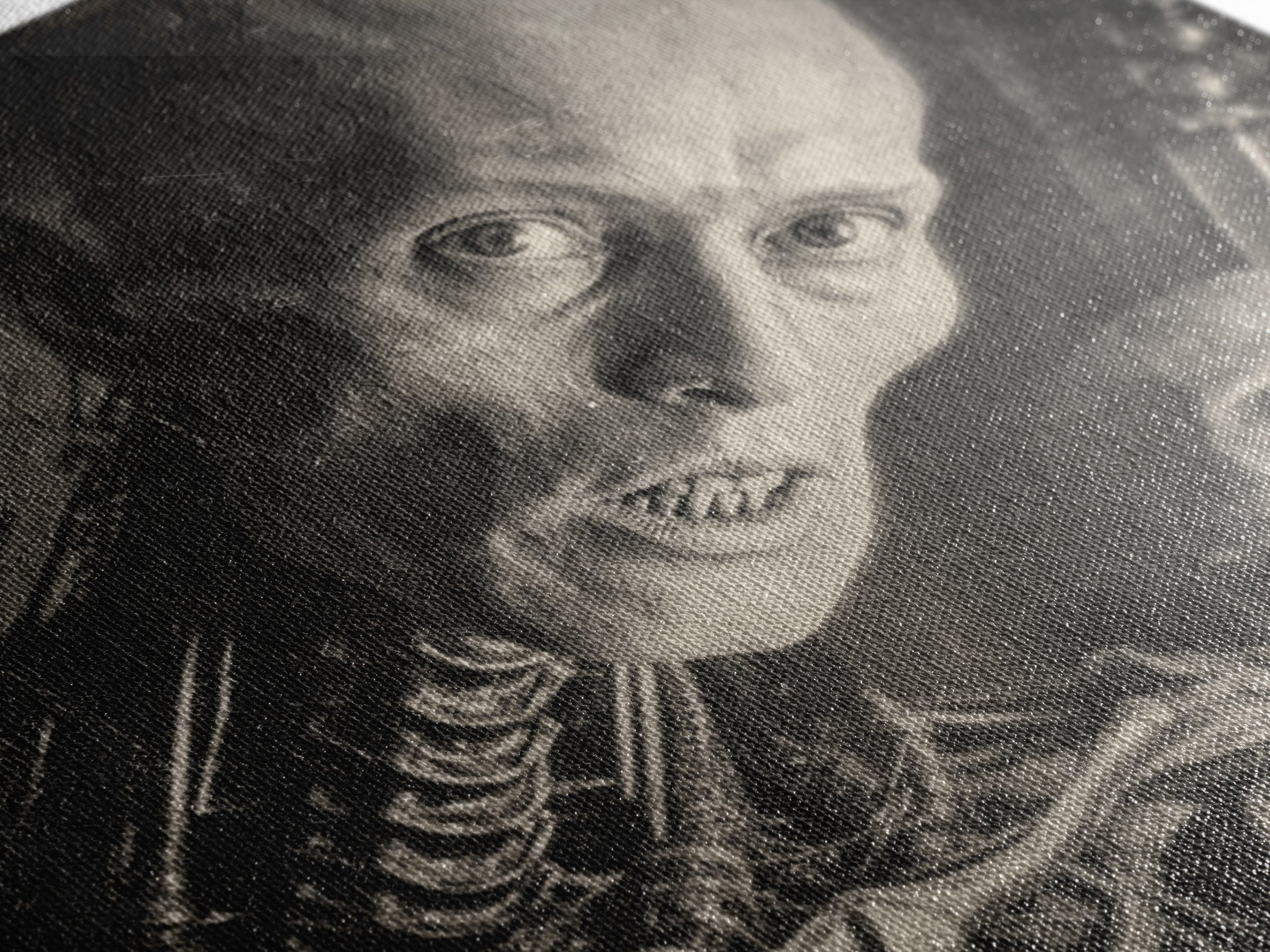 The Haunted Portrait, Biomechanical Horror Art, Square Wall Art, Dark Fantasy Wall Art, Framed Canvas Print, Halloween Wall Art