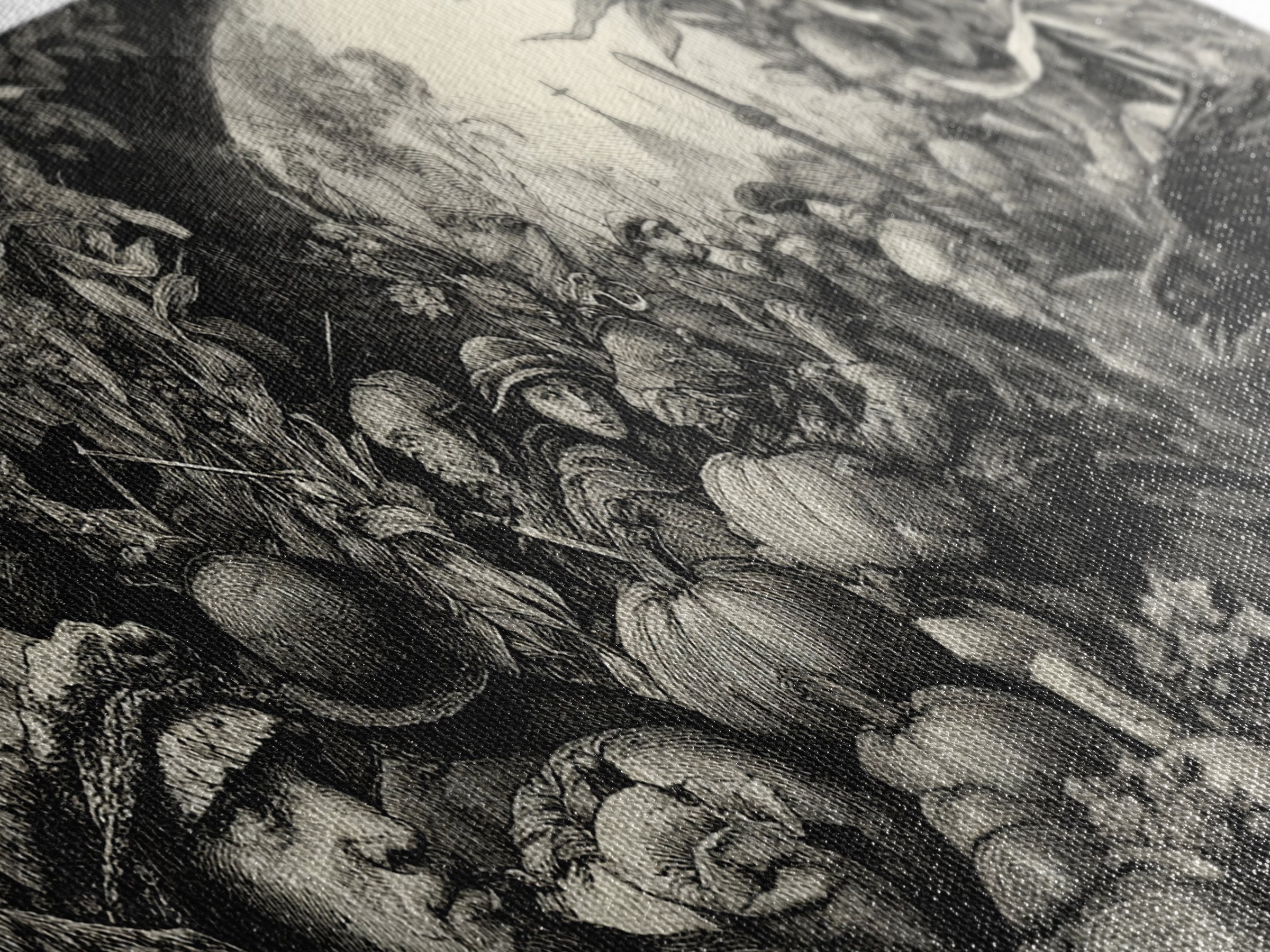 Occult Harvest Festival, Renaissance Engraving Art, Wide Panoramic Art, Gothic Horror Wall Art, Framed Canvas Print, Halloween Wall Art