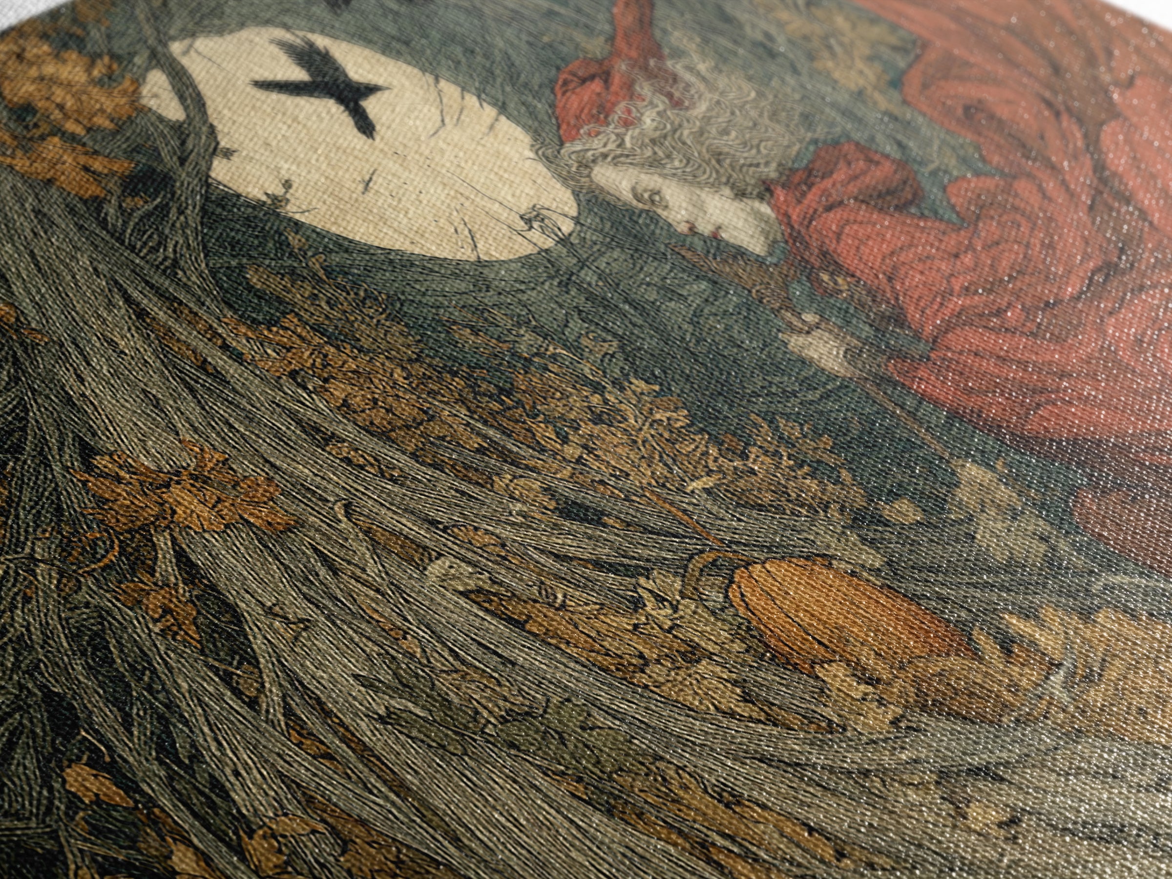 Occult Harvest Festival, Gothic Storybook Art, Wide Panoramic Art, Dark Halloween Decor, Canvas Print, Halloween Wall Art
