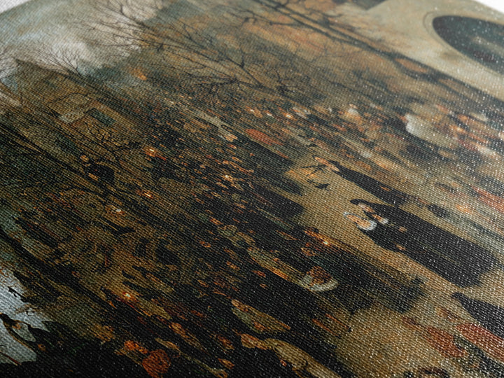 Gothic Romance, Northern Renaissance Horror, Wide Panoramic Art, Dark Halloween Decor, Canvas Print, Halloween Wall Art