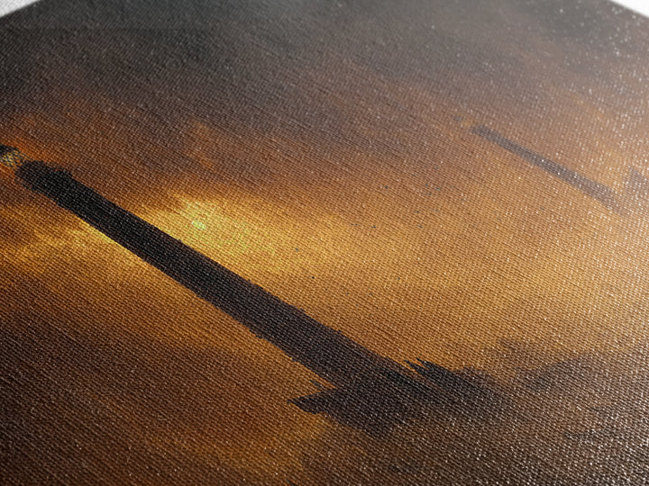 Haunted Seaside Halloween, Apocalyptic Romantic Art, Wide Panoramic Art, Dark Halloween Decor, Canvas Print, Halloween Wall Art