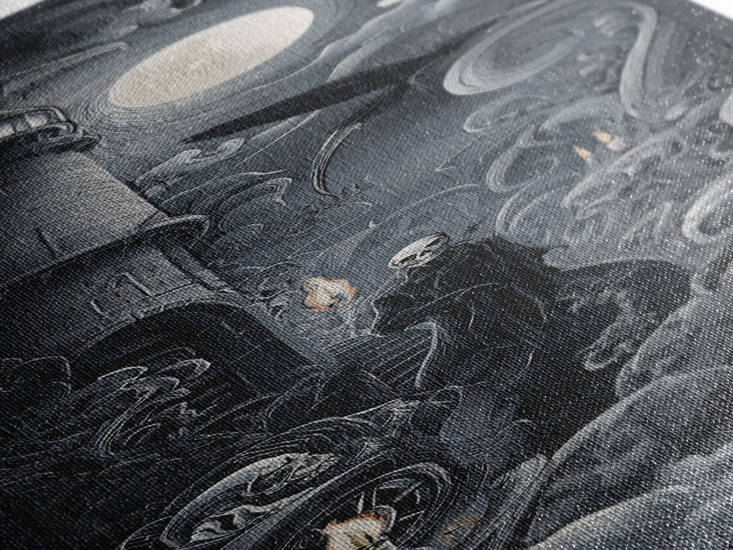 Haunted Seaside Halloween, Biomechanical Horror Art, Tall Narrow Wall Art, Dark Fantasy Wall Art, Canvas Print, Halloween Wall Art