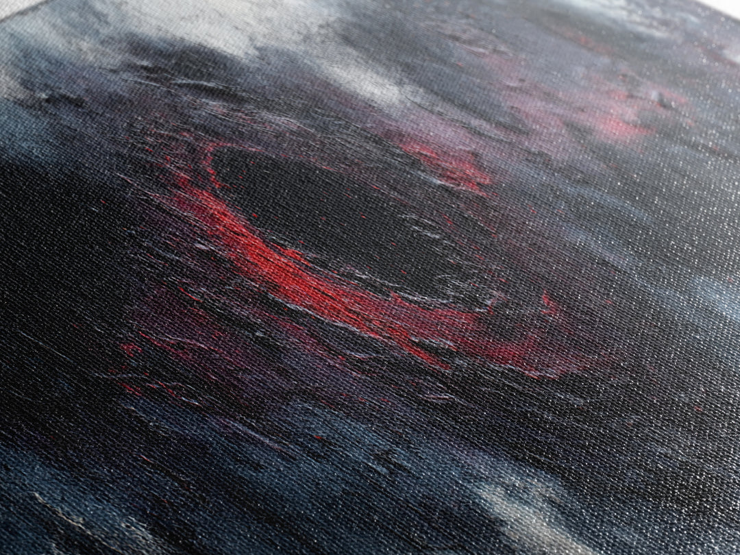 Deep Charcoal Abstract Canvas Print, Dark Art, Gothic Wall Art, Living Room Decor, Nocturne, Spooky Decor, Gallery Decor, DAR-3x1-13
