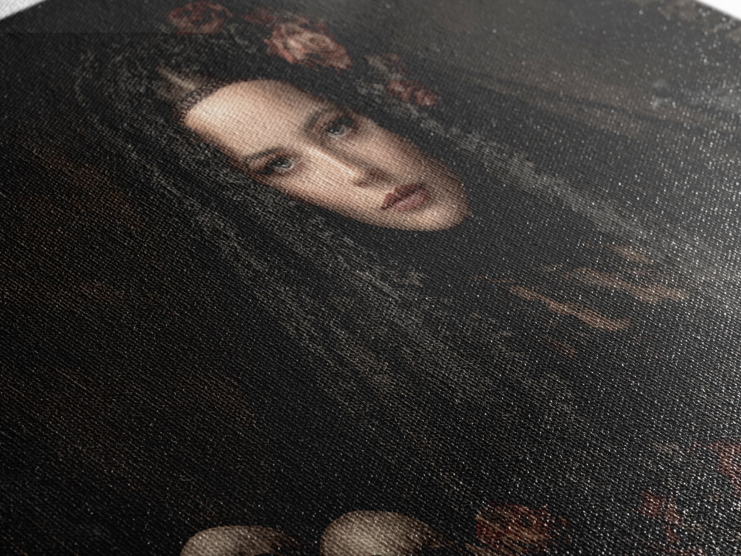Gothic Woman Portrait Canvas Print, Dark Art, Room Decor, Living Room Decor, Oil Painting, Nocturne, Digital Art, DAR-3x2-56
