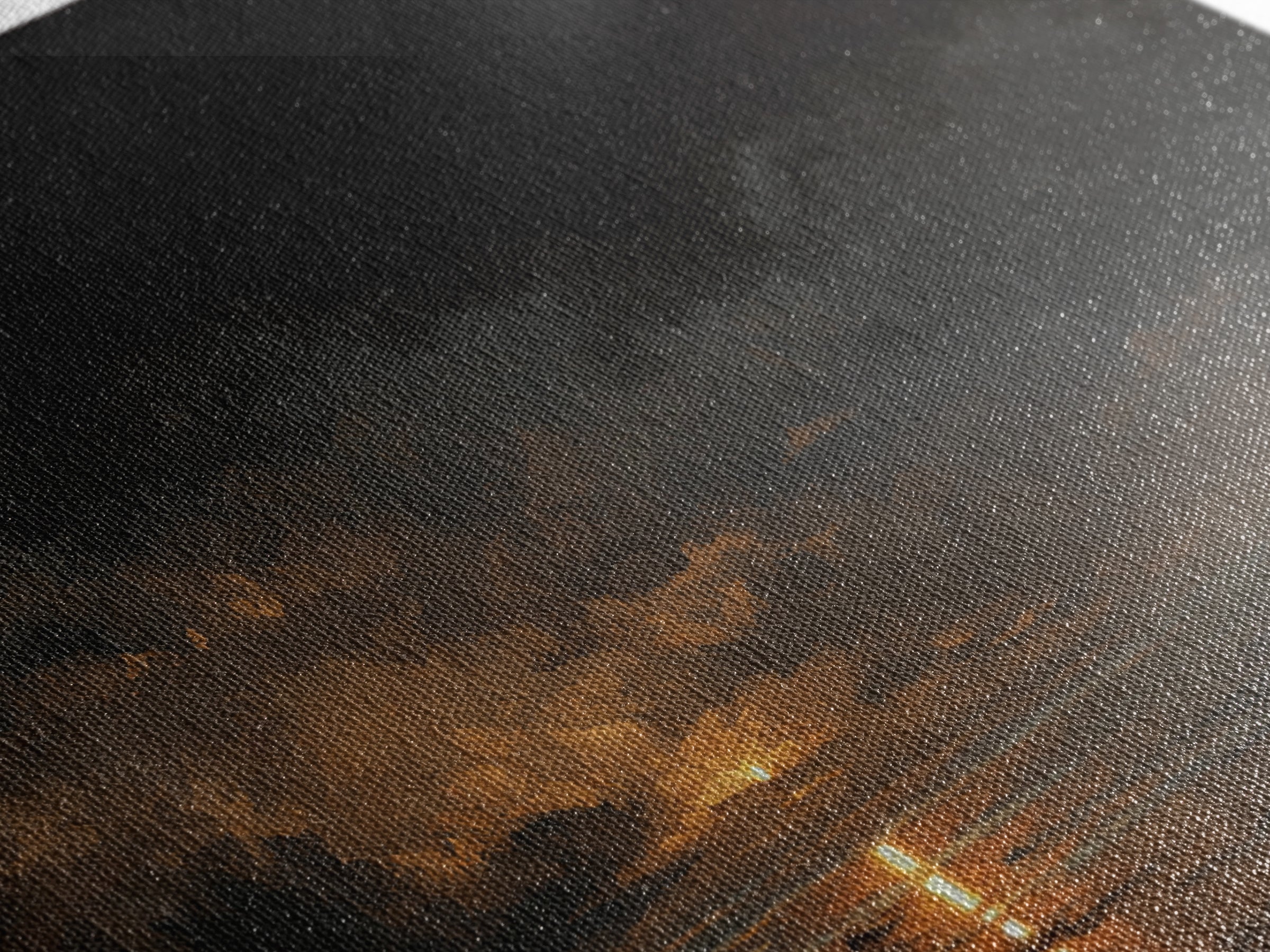 Stormy Sea under a Nearly Black Sky Canvas Print, Dark Art, Fantasy Art, Living Room Decor, Fine Art, Nocturne, DAR-3x2-57