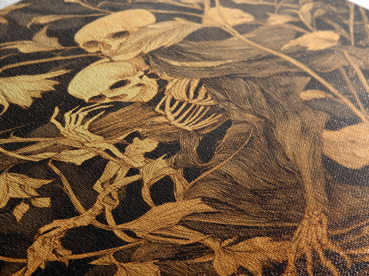 Skeletal Botanicals, Expressionist Gothic Art, Vertical Wall Art, Gothic Horror Wall Art, Canvas Print, Halloween Wall Art
