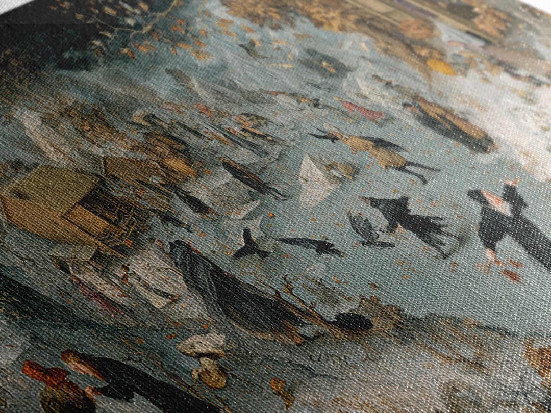 Frozen Halloween, Northern Renaissance Horror, Wide Panoramic Art, Macabre Wall Art, Canvas Print, Halloween Wall Art