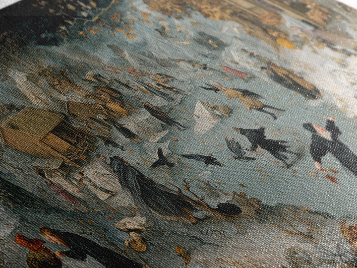 Frozen Halloween, Northern Renaissance Horror, Wide Panoramic Art, Macabre Wall Art, Canvas Print, Halloween Wall Art