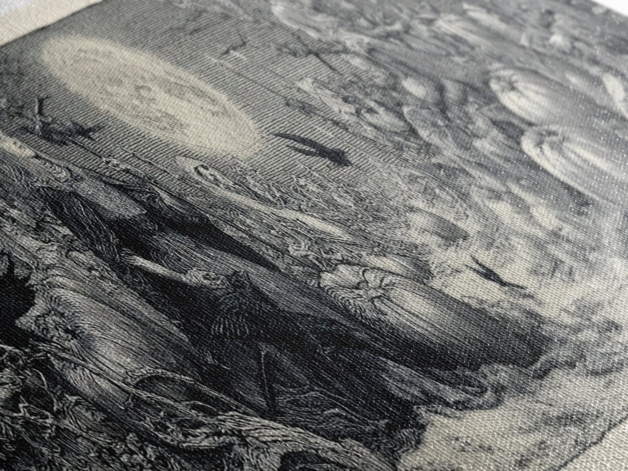 Frozen Halloween, Renaissance Engraving Art, Extra Wide Wall Art, Gothic Horror Wall Art, Canvas Print, Halloween Wall Art