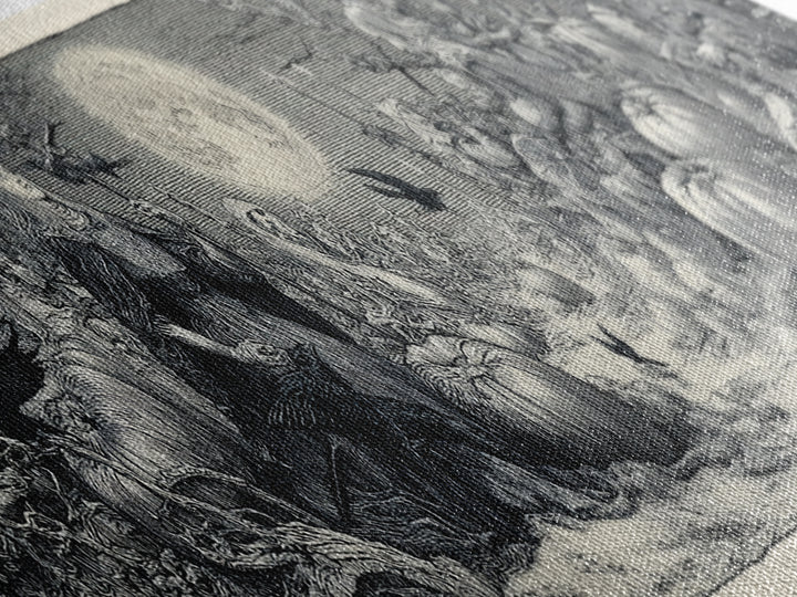 Frozen Halloween, Renaissance Engraving Art, Extra Wide Wall Art, Gothic Horror Wall Art, Canvas Print, Halloween Wall Art