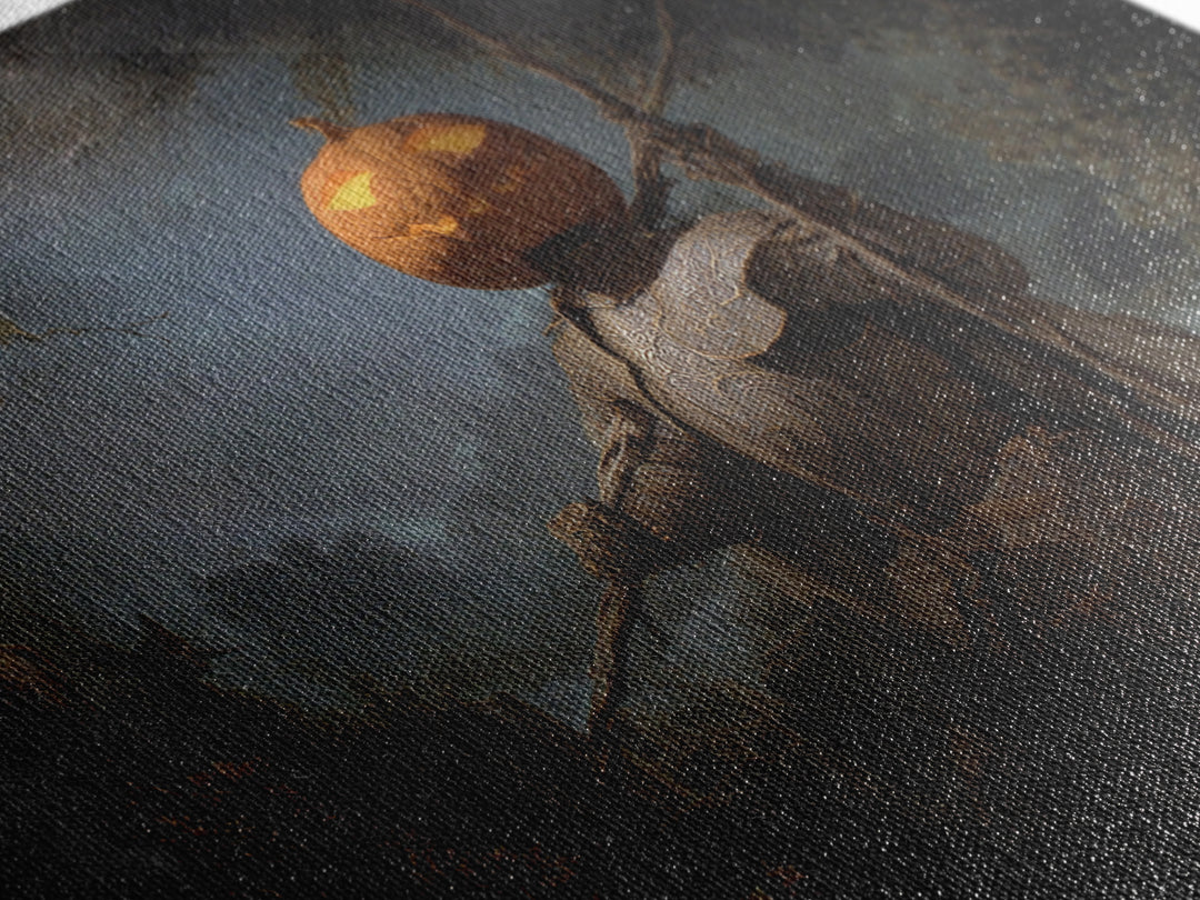 The Pumpkin Paladin, Romantic Gothic Landscape, Landscape Wall Art, Dark Fantasy Wall Art, Canvas Print, Halloween Wall Art