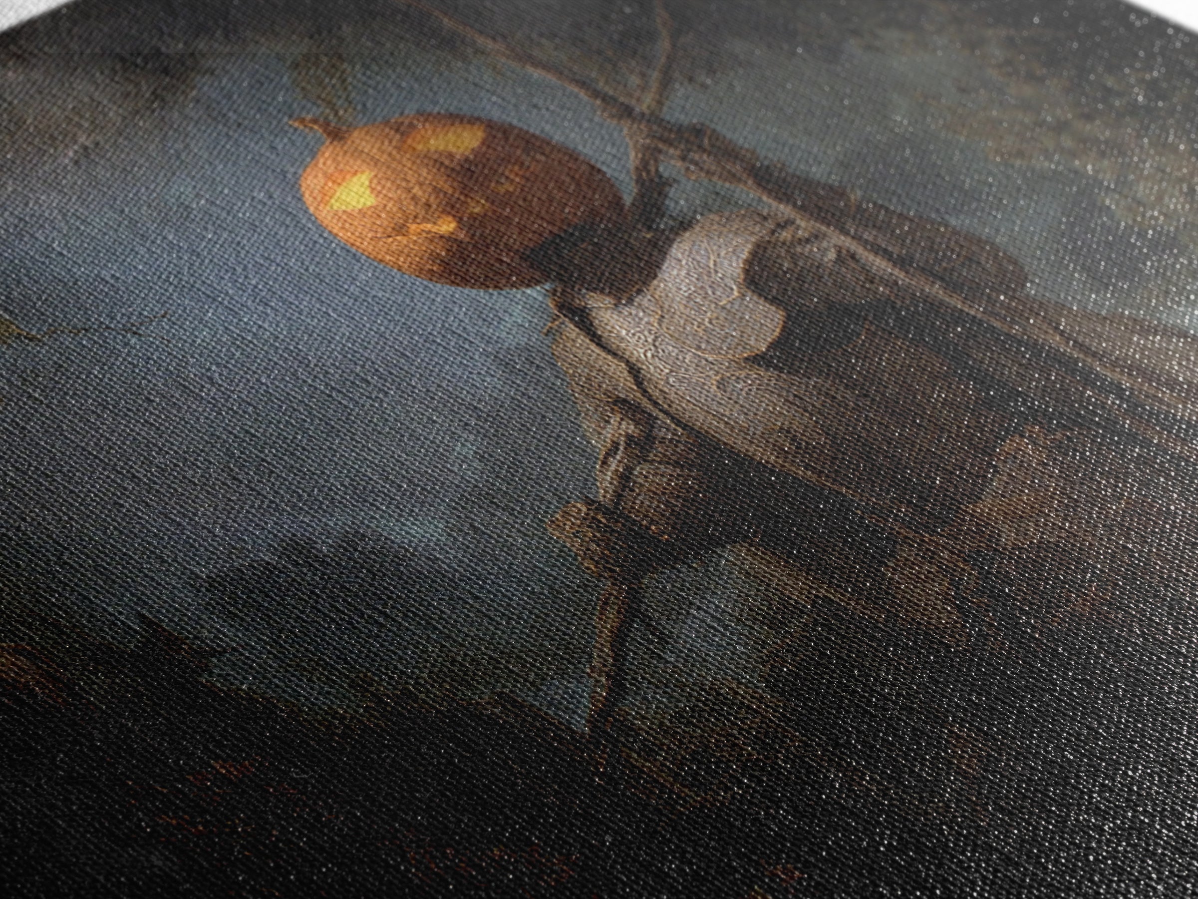 The Pumpkin Paladin, Romantic Gothic Landscape, Landscape Wall Art, Dark Fantasy Wall Art, Canvas Print, Halloween Wall Art