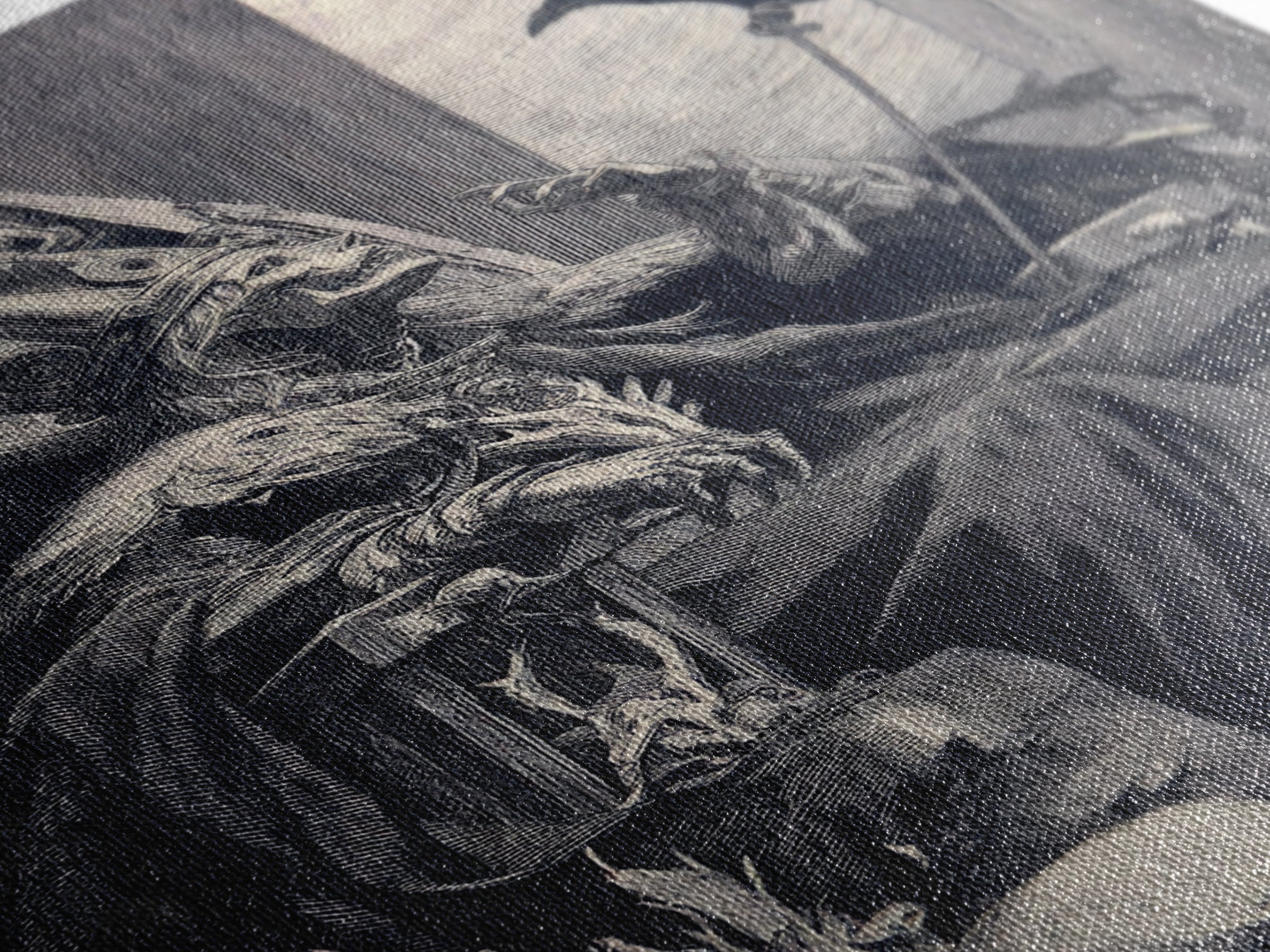 The Necromancer Queen, Renaissance Engraving Art, Vertical Wall Art, Macabre Wall Art, Canvas Print, Halloween Wall Art, Horror Wall Art