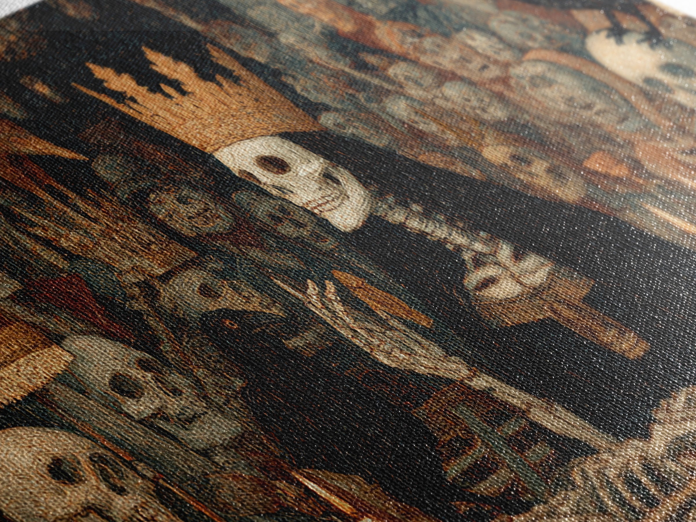 The Necromancer Queen, Grotesque Carnival Art, Wide Panoramic Art, Macabre Wall Art, Canvas Print, Halloween Wall Art, Seasonal Home Decor