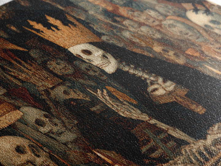 The Necromancer Queen, Grotesque Carnival Art, Wide Panoramic Art, Macabre Wall Art, Canvas Print, Halloween Wall Art, Seasonal Home Decor