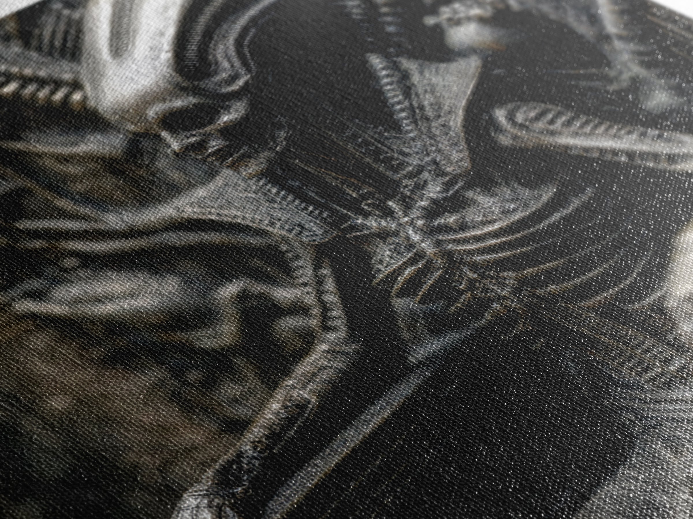 The Necromancer Queen, Biomechanical Horror Art, Square Wall Art, Dark Halloween Decor, Canvas Print, Halloween Wall Art, Spooky Wall Decor