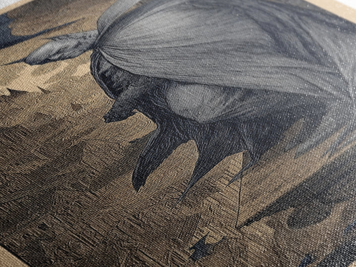 The Bat Prince, Gothic Engraving Art, Tall Narrow Wall Art, Dark Fantasy Wall Art, Framed Canvas Print, Halloween Wall Art
