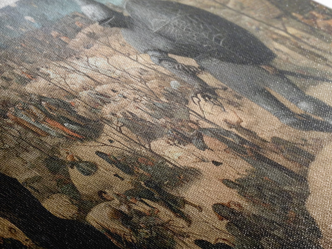 The Spider Knight, Northern Renaissance Horror, Wide Panoramic Art, Macabre Wall Art, Canvas Print, Halloween Wall Art