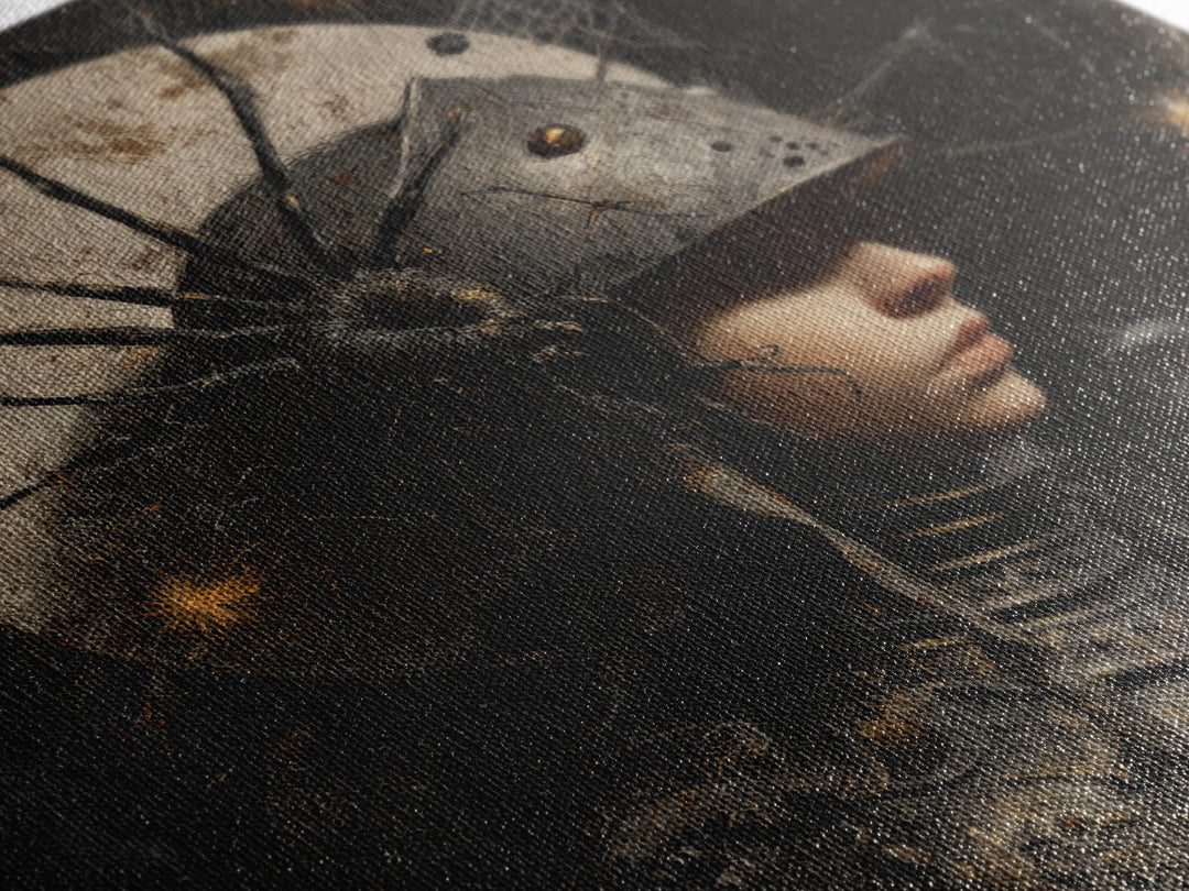 The Spider Knight, Symbolist Dream Art, Square Wall Art, Dark Fantasy Wall Art, Canvas Print, Halloween Wall Art, Halloween Decor