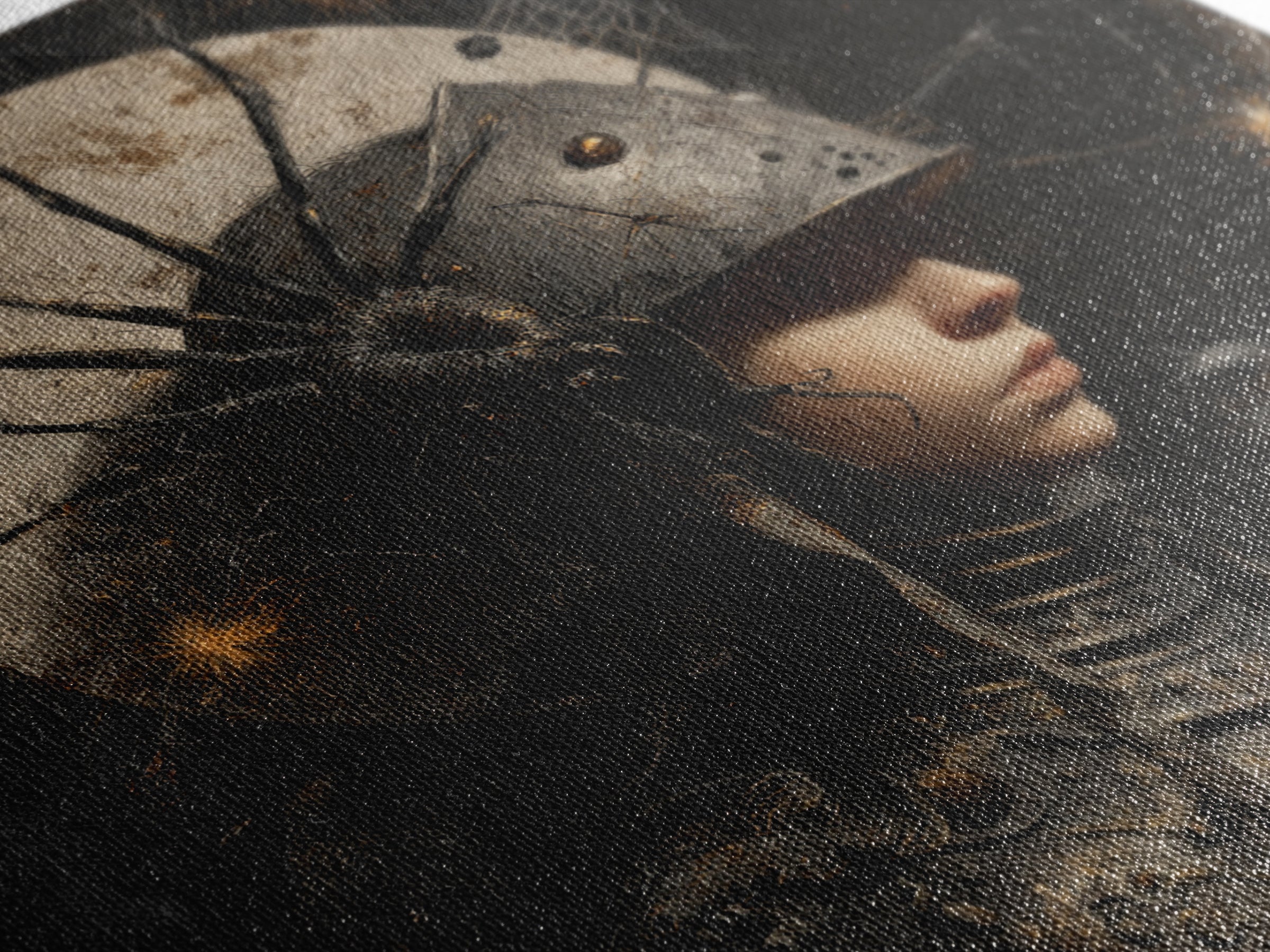 The Spider Knight, Symbolist Dream Art, Square Wall Art, Dark Fantasy Wall Art, Canvas Print, Halloween Wall Art, Halloween Decor